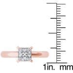 Rose Gold 1ct TDW Diamond Princess-cut Solitaire Engagement Ring - Handcrafted By Name My Rings™