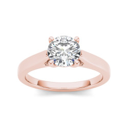 Rose Gold 1ct TDW Diamond Solitaire Engagement Ring - Handcrafted By Name My Rings™