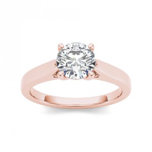 Rose Gold 1ct TDW Diamond Solitaire Engagement Ring - Handcrafted By Name My Rings™
