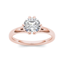 Rose Gold 1ct TDW Diamond Solitaire Engagement Ring - Handcrafted By Name My Rings™