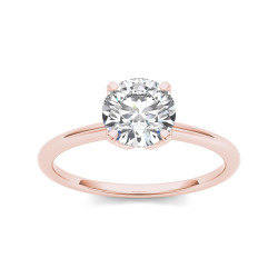 Rose Gold 1ct TDW Diamond Solitaire Ring - Handcrafted By Name My Rings™