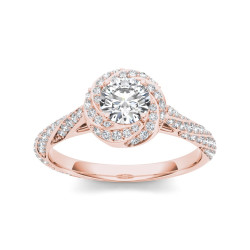 Rose Gold 1ct TDW Diamond Swirl Engagement Ring - Handcrafted By Name My Rings™