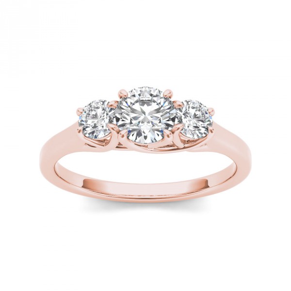 Rose Gold 1ct TDW Diamond Three-Stone Anniversary Ring - Handcrafted By Name My Rings™