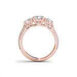 Rose Gold 2 1/4ct TDW Diamond Three-Stone Anniversary Ring - Handcrafted By Name My Rings™