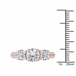 Rose Gold 2 1/4ct TDW Diamond Three-Stone Anniversary Ring - Handcrafted By Name My Rings™