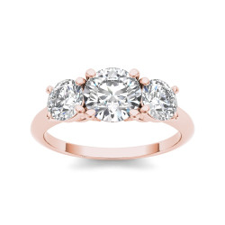 Rose Gold 2ct TDW Diamond 3-stone Ring - Handcrafted By Name My Rings™