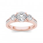 Rose Gold 2ct TDW Diamond Three-Stone Anniversary Ring - Handcrafted By Name My Rings™