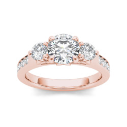 Rose Gold 2ct TDW Diamond Three-Stone Anniversary Ring - Handcrafted By Name My Rings™