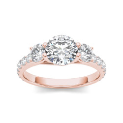 Rose Gold 2ct TDW Diamond Three-Stone Anniversary Ring - Handcrafted By Name My Rings™