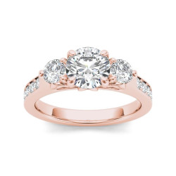 Rose Gold 2ct TDW Diamond Three-Stone Anniversary Ring - Handcrafted By Name My Rings™