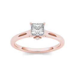 Rose Gold 3/4ct TDW Classic Princess-Cut Diamond Engagement Ring - Handcrafted By Name My Rings™