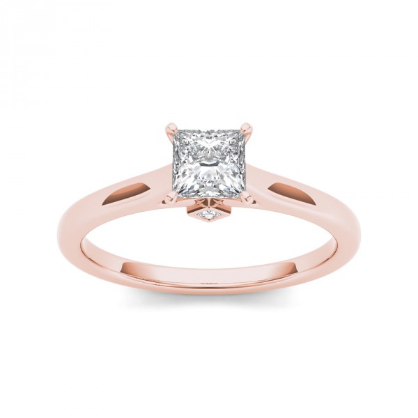 Rose Gold 3/4ct TDW Classic Princess-Cut Diamond Engagement Ring - Handcrafted By Name My Rings™