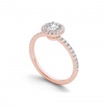 Rose Gold 3/4ct TDW Diamond Halo Engagement Ring - Handcrafted By Name My Rings™