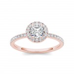 Rose Gold 3/4ct TDW Diamond Halo Engagement Ring - Handcrafted By Name My Rings™