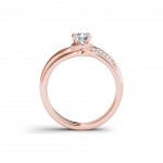 Rose Gold 5/8ct TDW Classic Diamond Bypass Engagement Ring - Handcrafted By Name My Rings™