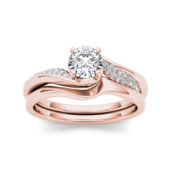 Rose Gold 5/8ct TDW Classic Diamond Bypass Engagement Ring - Handcrafted By Name My Rings™