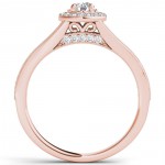 Rose Gold 5/8ct TDW Diamond Halo Engagement Ring - Handcrafted By Name My Rings™