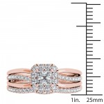 Rose Gold 5/8ct TDW Princess-Cut Diamond Frame Bridal Set - Handcrafted By Name My Rings™