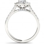 White Gold 1 1/10ct TDW Diamond Double Halo Engagement Ring - Handcrafted By Name My Rings™