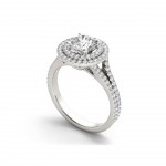 White Gold 1 1/2ct TDW Diamond Double Halo Engagement Ring - Handcrafted By Name My Rings™