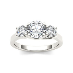 White Gold 1 1/2ct TDW Diamond Three-Stone Anniversary Ring - Handcrafted By Name My Rings™