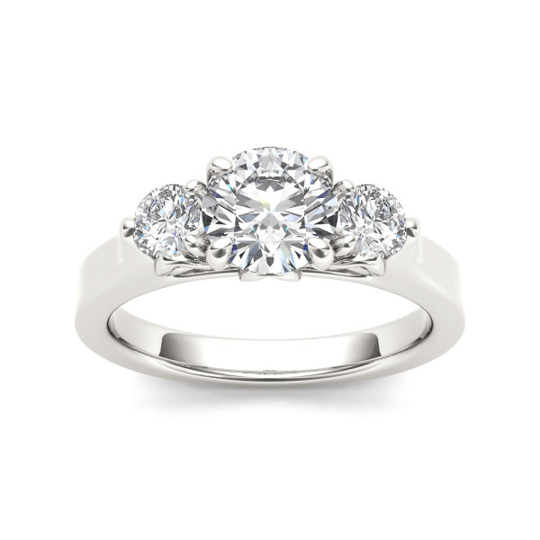 White Gold 1 1/2ct TDW Diamond Three-Stone Anniversary Ring - Handcrafted By Name My Rings™