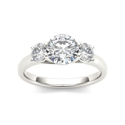 White Gold 1 1/2ct TDW Diamond Three Stone Engagement Ring - Handcrafted By Name My Rings™