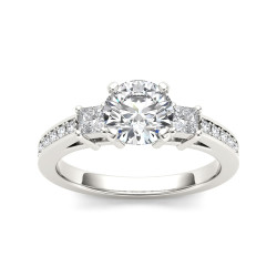 White Gold 1 1/3ct TDW Diamond Three-Stone Anniversary Ring - Handcrafted By Name My Rings™