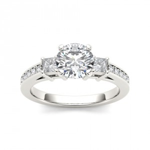 White Gold 1 1/3ct TDW Diamond Three-Stone Anniversary Ring - Handcrafted By Name My Rings™