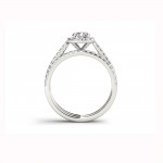 White Gold 1 1/4ct TDW Diamond Criss-Cross Shank Bridal Ring - Handcrafted By Name My Rings™