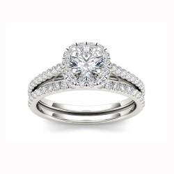 White Gold 1 1/4ct TDW Diamond Criss-Cross Shank Bridal Ring - Handcrafted By Name My Rings™
