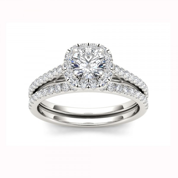 White Gold 1 1/4ct TDW Diamond Criss-Cross Shank Bridal Ring - Handcrafted By Name My Rings™