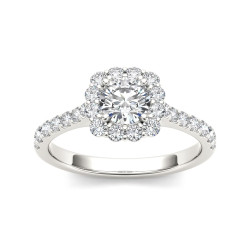 White Gold 1 1/4ct TDW Diamond Halo Engagement Ring - Handcrafted By Name My Rings™