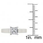 White Gold 1 1/4ct TDW Diamond Princess Cut Solitaire Engagement Ring - Handcrafted By Name My Rings™