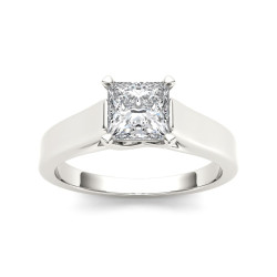 White Gold 1 1/4ct TDW Diamond Princess Cut Solitaire Engagement Ring - Handcrafted By Name My Rings™