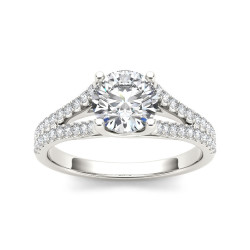 White Gold 1 1/4ct TDW Diamond Split-Shank Engagement Ring - Handcrafted By Name My Rings™