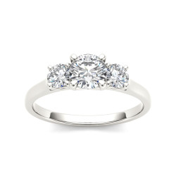 White Gold 1 1/4ct TDW Diamond Three-Stone Anniversary Ring - Handcrafted By Name My Rings™