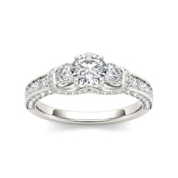 White Gold 1 1/5ct TDW Diamond 3-stone Anniversary Ring - Handcrafted By Name My Rings™