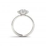 White Gold 1 3/4ct TDW Diamond Flower-Shaped Halo Engagement Ring - Handcrafted By Name My Rings™