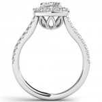 White Gold 1 ct TDW Diamond Halo Ring - Handcrafted By Name My Rings™