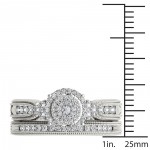 White Gold 1/2ct TDW Diamond Cluster Halo Bridal Set - Handcrafted By Name My Rings™
