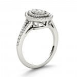 White Gold 1/2ct TDW Diamond Cluster Pear-Shaped Engagement Ring - Handcrafted By Name My Rings™