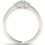 White Gold 1/2ct TDW Diamond Three-Stone Anniversary Ring - Handcrafted By Name My Rings™