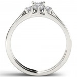 White Gold 1/2ct TDW Diamond Three-Stone Engagement Ring Set with One Band - Handcrafted By Name My Rings™