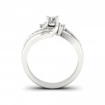 White Gold 1/2ct TDW Diamond Three Stone Swirl Bridal Set - Handcrafted By Name My Rings™