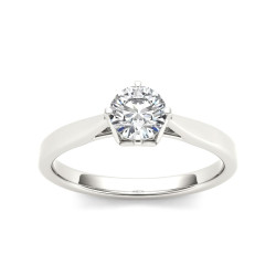 White Gold 1/2ct TDW Round Cut Solitaire Diamond Engagement Ring - Handcrafted By Name My Rings™