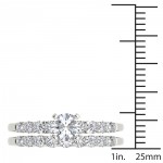 White Gold 1ct TDW Diamond Classic Engagement Ring Set with One Band - Handcrafted By Name My Rings™