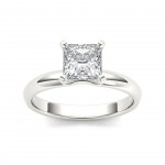 White Gold 1ct TDW Diamond Princess-cut Solitaire Engagement Ring - Handcrafted By Name My Rings™