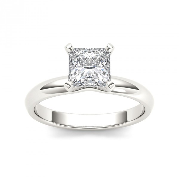 White Gold 1ct TDW Diamond Princess-cut Solitaire Engagement Ring - Handcrafted By Name My Rings™