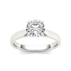 White Gold 1ct TDW Diamond Solitaire Engagement Ring - Handcrafted By Name My Rings™